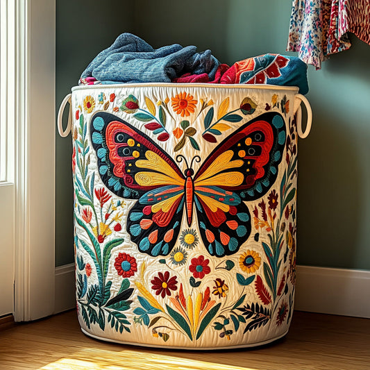 Blossom Wings Quilted Laundry Basket NCU0PVL639