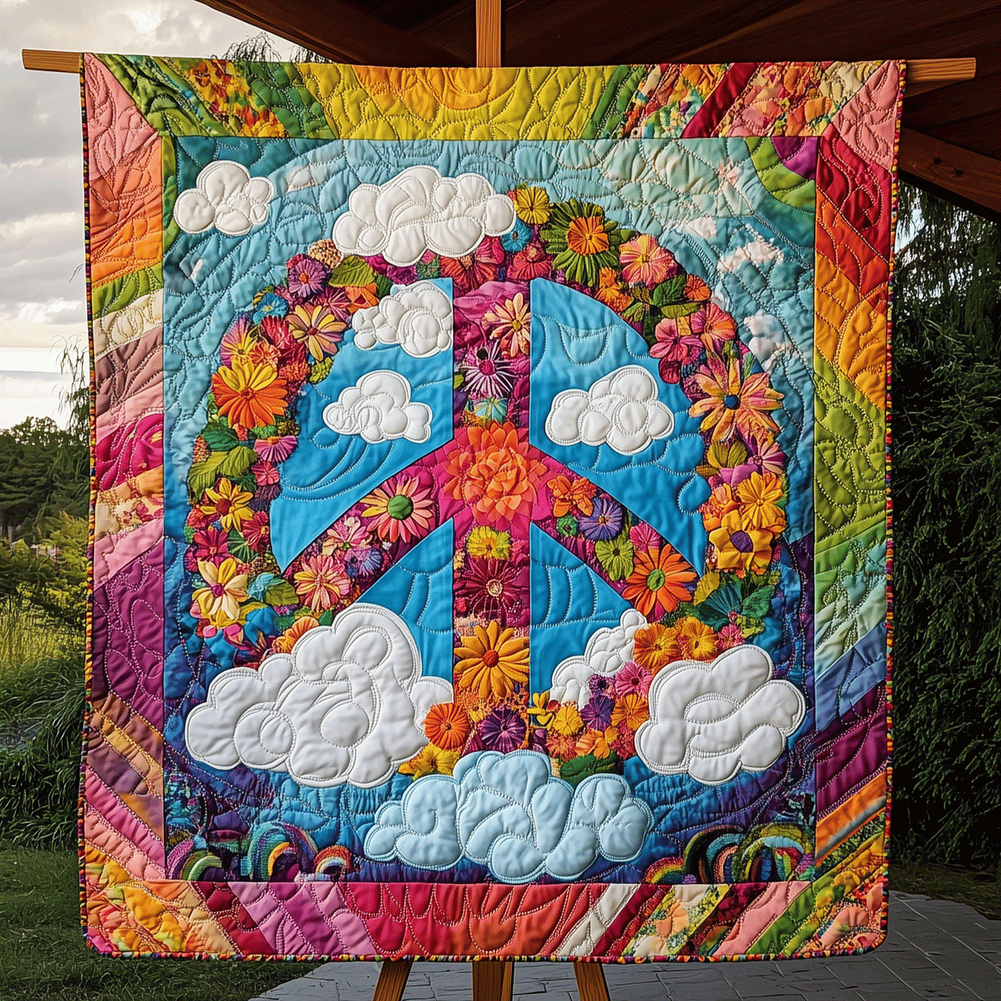 Blossoming Peace Quilted Blanket NCU0TH1710