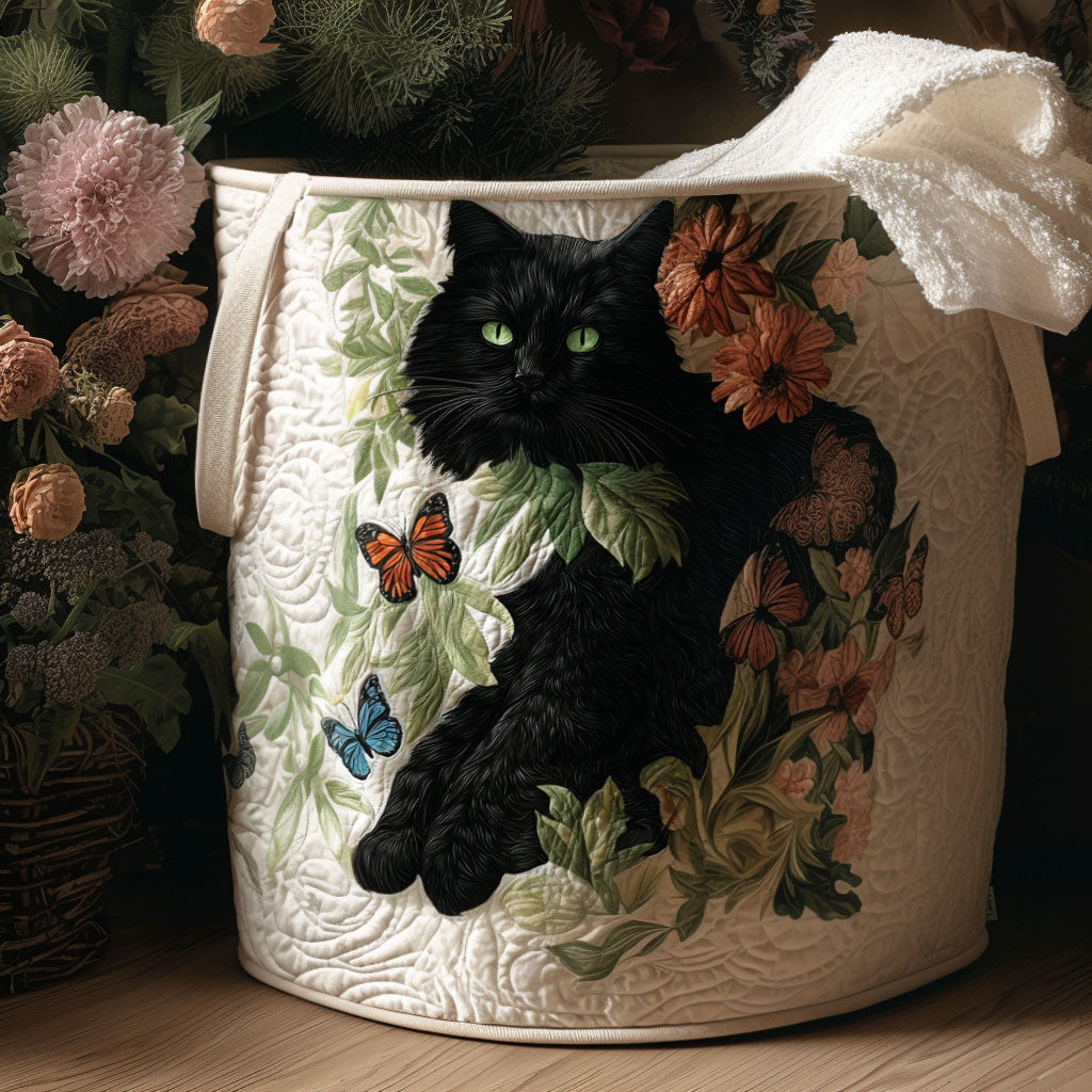 Blossoming Whiskers Quilted Laundry Basket NCU0PTT2087