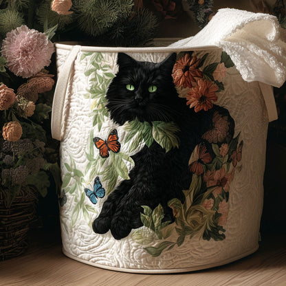 Blossoming Whiskers Quilted Laundry Basket NCU0PTT2087