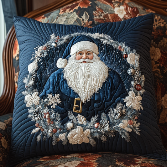 Blue Santa Quilted Pillow Case NCU0NNT1772