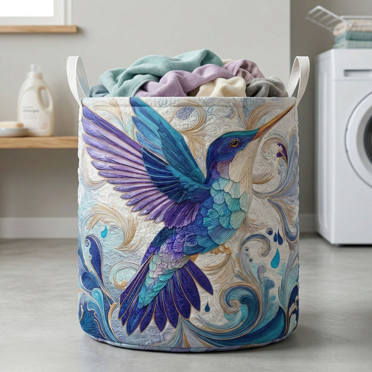 Blue Baroque Quilted Laundry Basket NCU0NNT3024