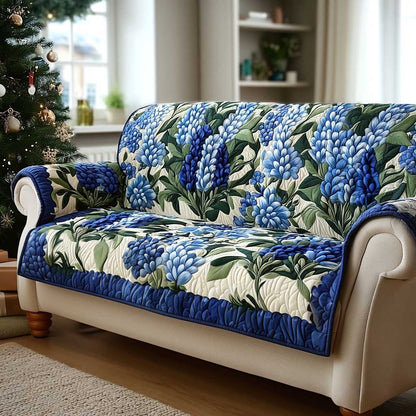 Blue Blossom Quilted Sofa Cover NCU0HTT179