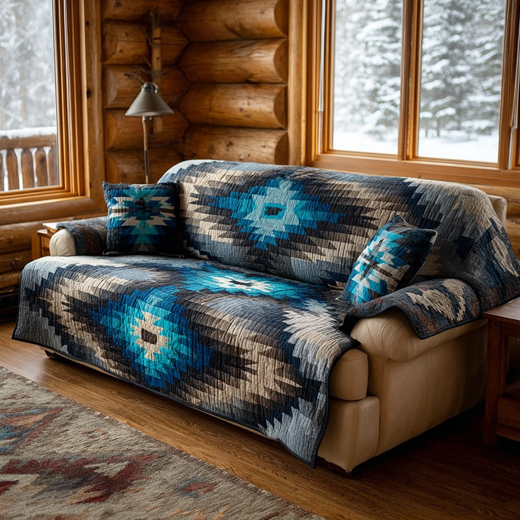 Blue Canyon Quilted Sofa Cover NCU0LDH297