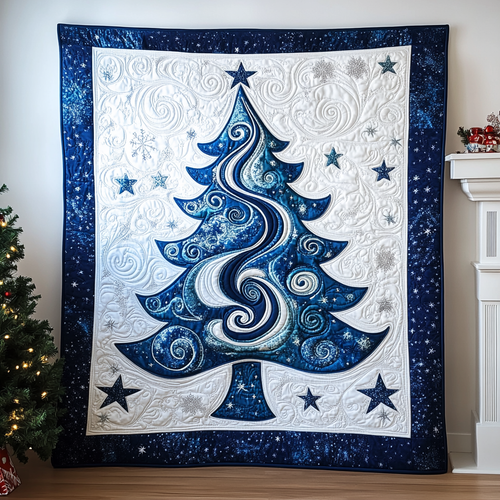 Blue Christmas Quilted Blanket NCU0TL1522