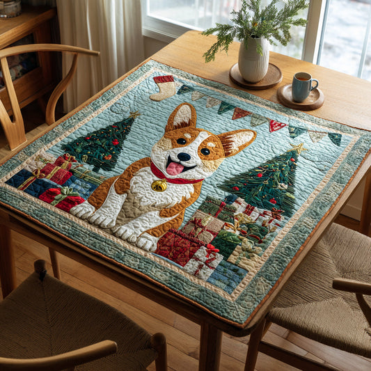 Blue Corgi Blizzard Quilted Table Topper NCU0HNH200