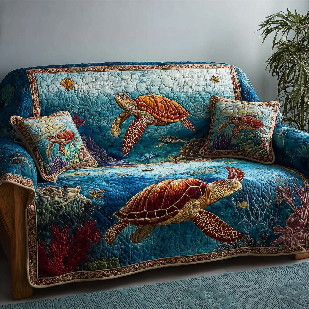 Blue Current Quilted Sofa Cover NCU0NTD1392