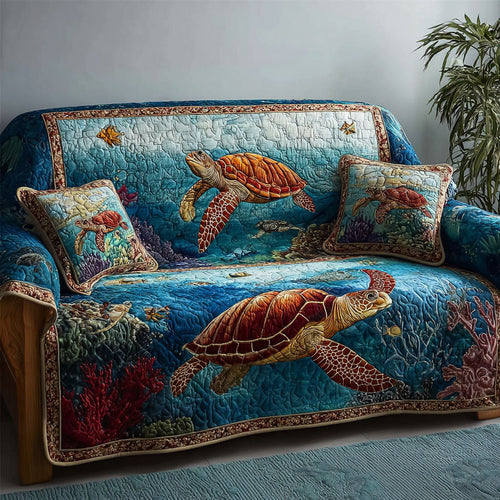 Blue Current Quilted Sofa Cover NCU0NTD1392