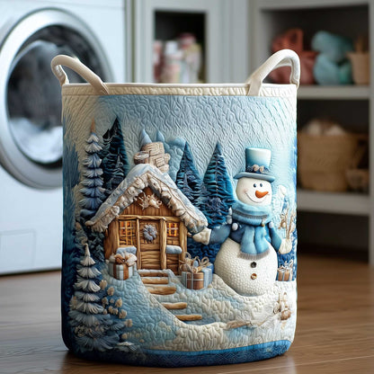 Blue Frosted Cabin Quilted Laundry Basket NCU0HTT040