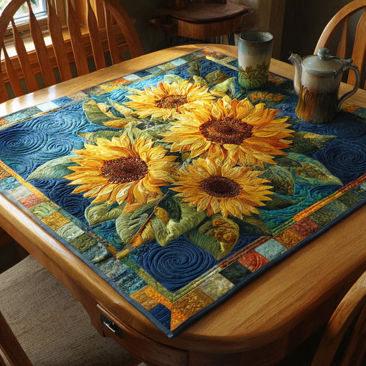 Blue Harmony Quilted Table Topper NCU0NTV287