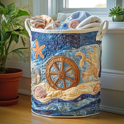 Blue Horizon Quilted Laundry Basket NCU0PTT1006