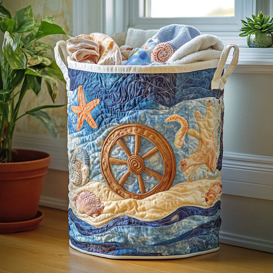 Blue Horizon Quilted Laundry Basket NCU0PTT1006