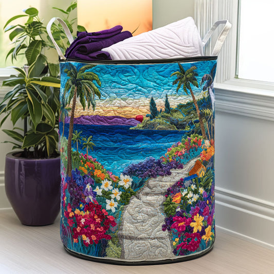 Blue Horizon Quilted Laundry Basket NCU0PTT1215