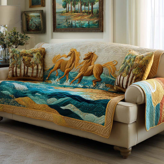 Blue Horizon Quilted Sofa Cover NCU0NXD1340