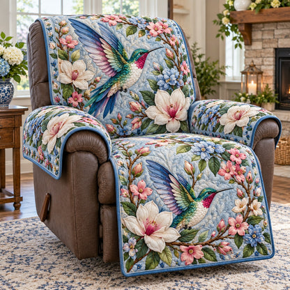 Blue Magnolia Hummingbird Quilted Sofa Cover NCU0NTV1178