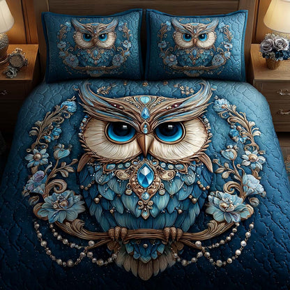 Blue Majesty 3-Piece Quilted Bedding Set NCU0DQQ0142