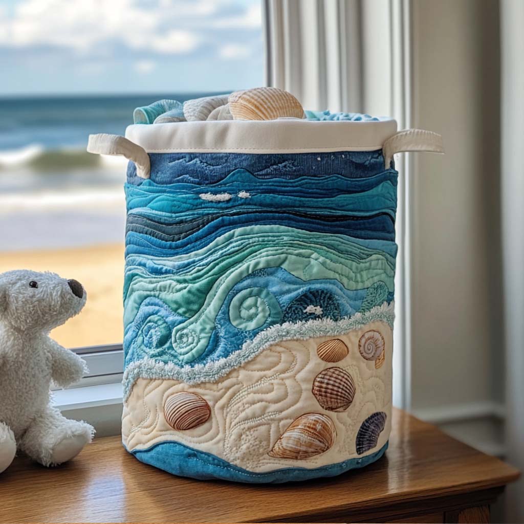Ocean Quilted Laundry Basket NCU0QN008