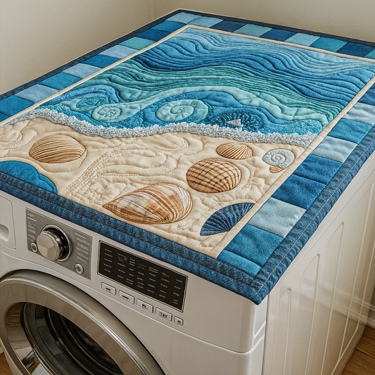 Blue Ocean Calm Quilted Washer and Dryer Cover NCU0NNT1353