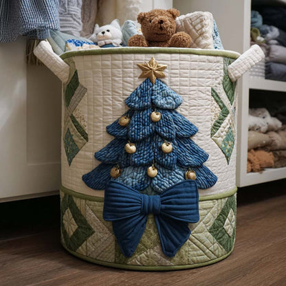 Blue Pine Quilted Laundry Basket NCU0NNT1755