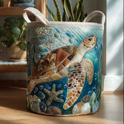 Blue Reef Wanderer Quilted Laundry Basket NCU0PTT2662