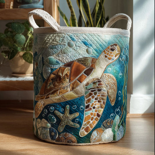 Blue Reef Wanderer Quilted Laundry Basket NCU0PTT2662