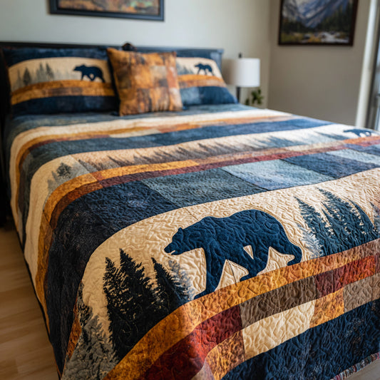 Blue Ridge Bear Quilted Blanket NCU0LDH764