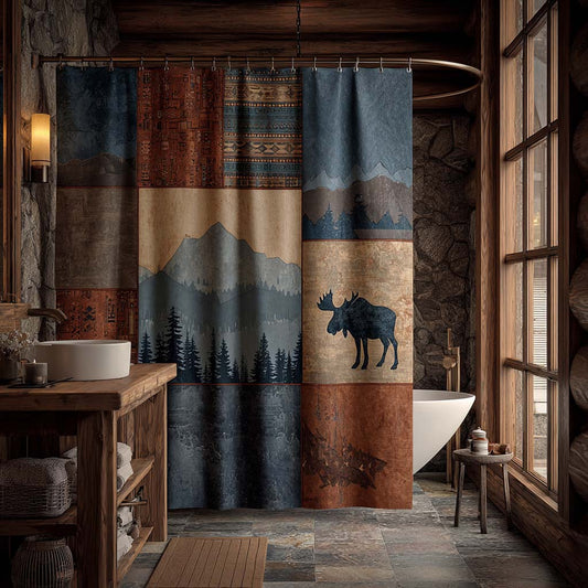 Blue Ridge Moose Lodge Shower Curtain NCU0DQQ0726