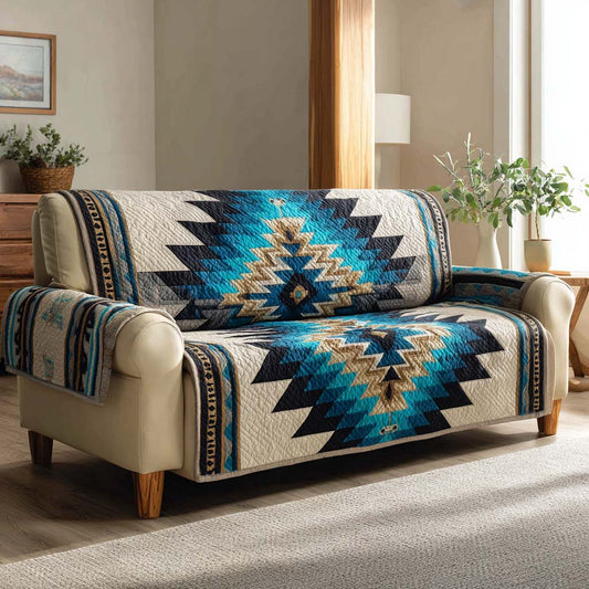Blue Ridge Navajo Star Quilted Sofa Cover NCU0NXD1251
