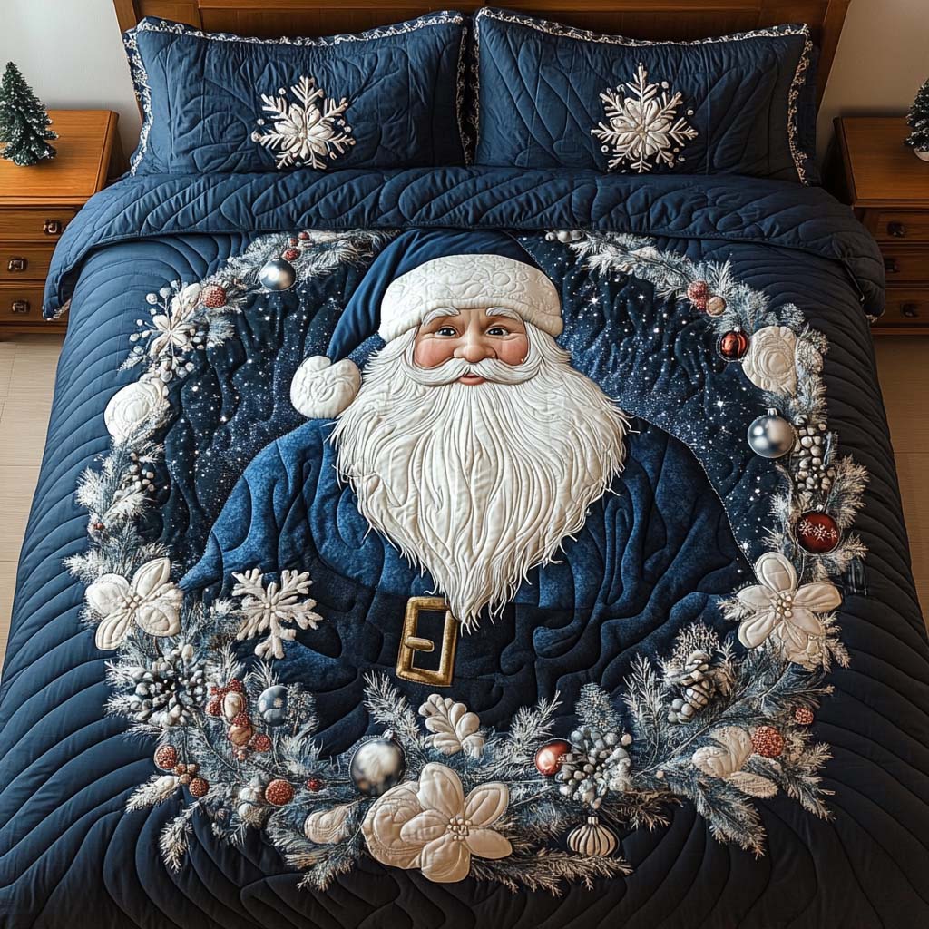 Silver Bell Frost 3-Piece Quilted Bedding Set NCU0NTD603