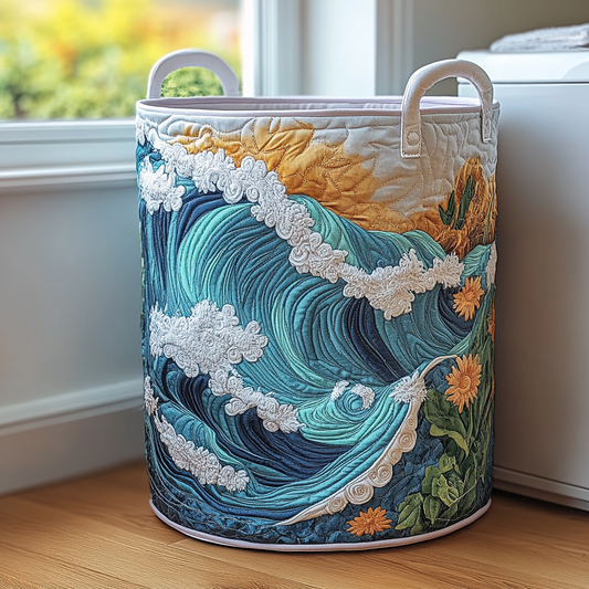 Blue Tide Quilted Laundry Basket NCU0DDK864