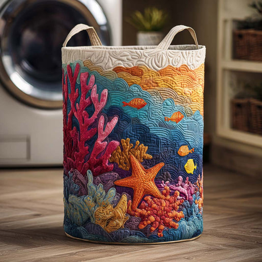 Blue Tide Quilted Laundry Basket NCU0NTD120