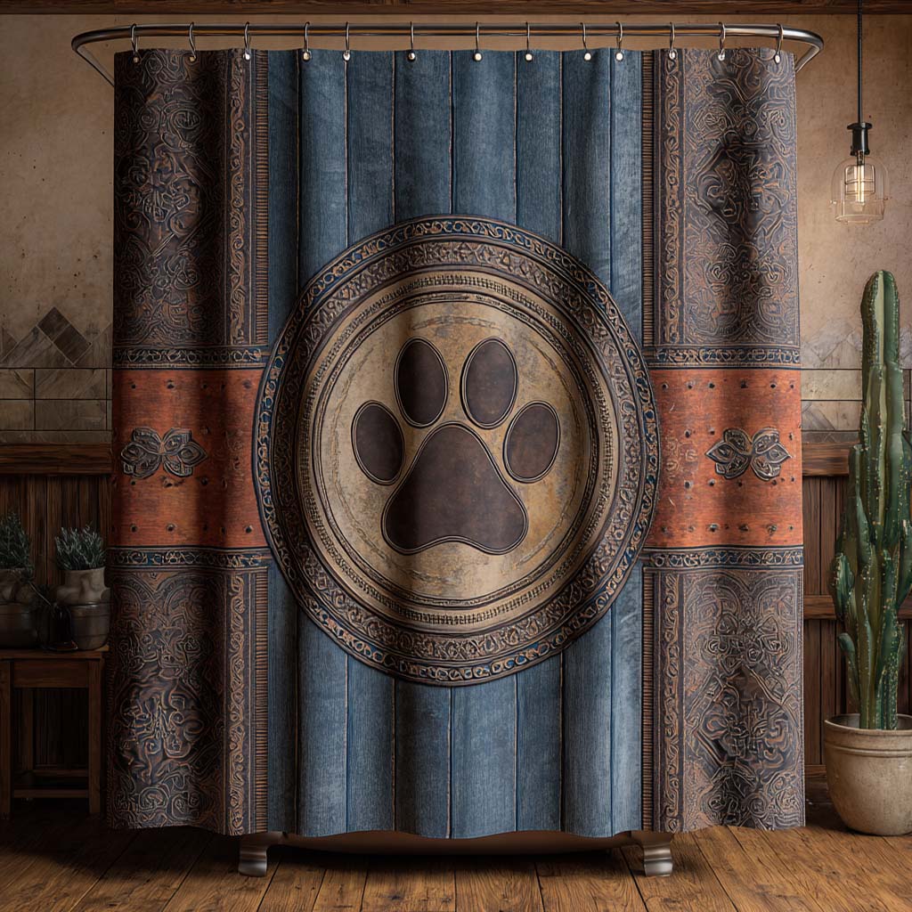 Blue Totem Shower Curtain NCU0NXD1444