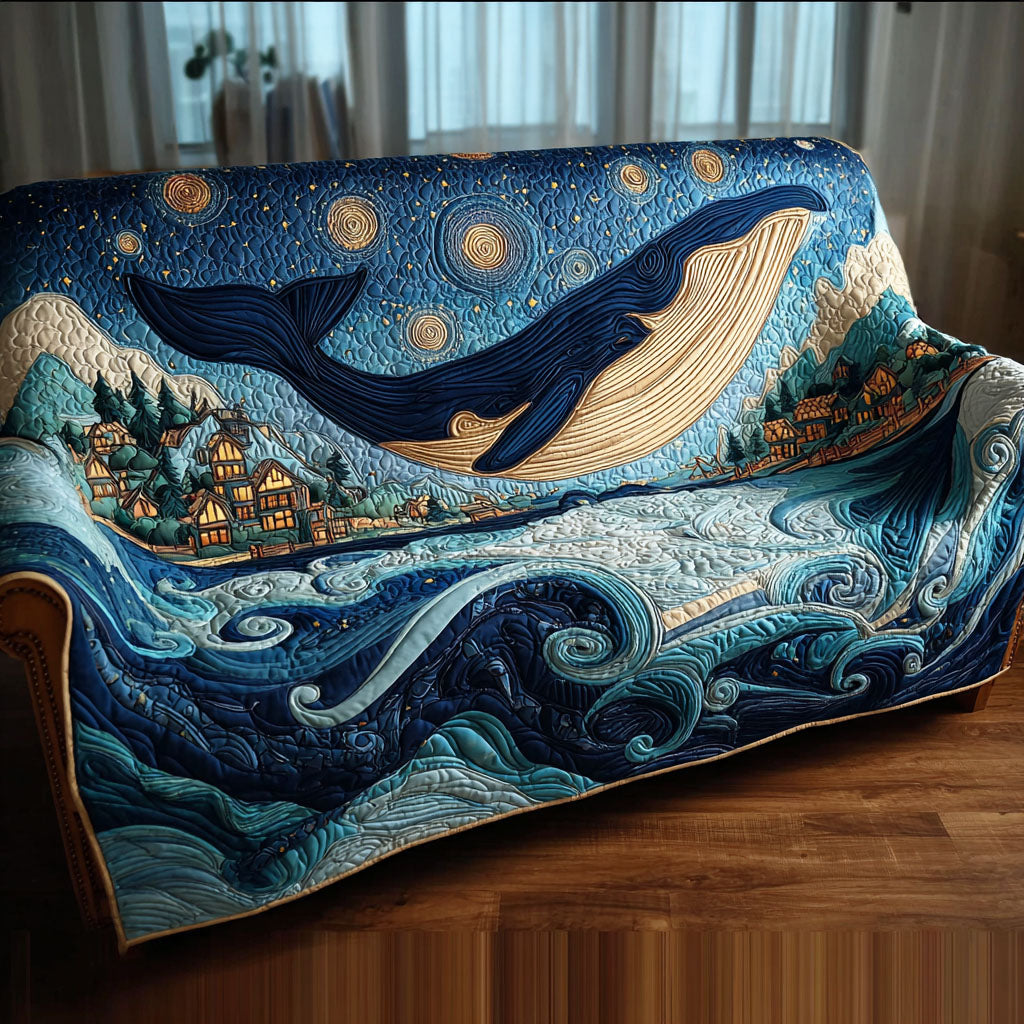 Blue Whale Quilted Sofa Cover NCU0NTD1395