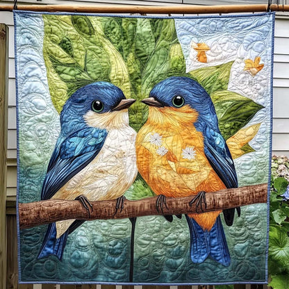 Bluebird Pair Quilted Blanket NCU0NT987