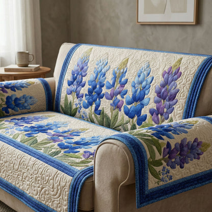 Bluebonnet Bloom Quilted Sofa Cover NCU0NTD1712