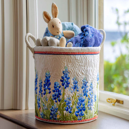 Bluebonnet Prairie Charm Quilted Laundry Basket NCU0NNT1302