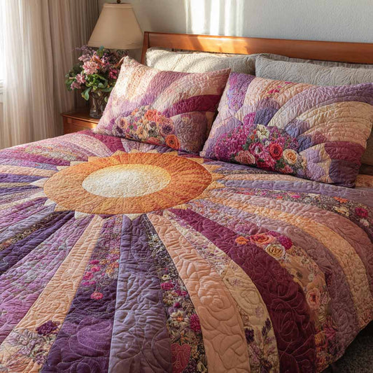 Blush Aurora 3-Piece Quilted Bedding Set NCU0NXD1726