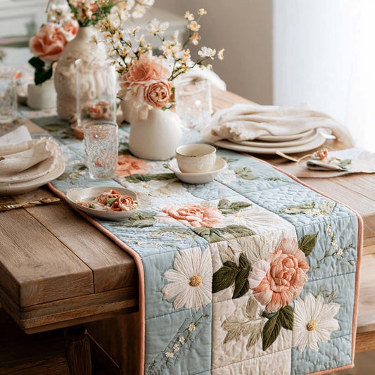Blush Garden Runner Quilted Table Runner NCU0DQQ0579