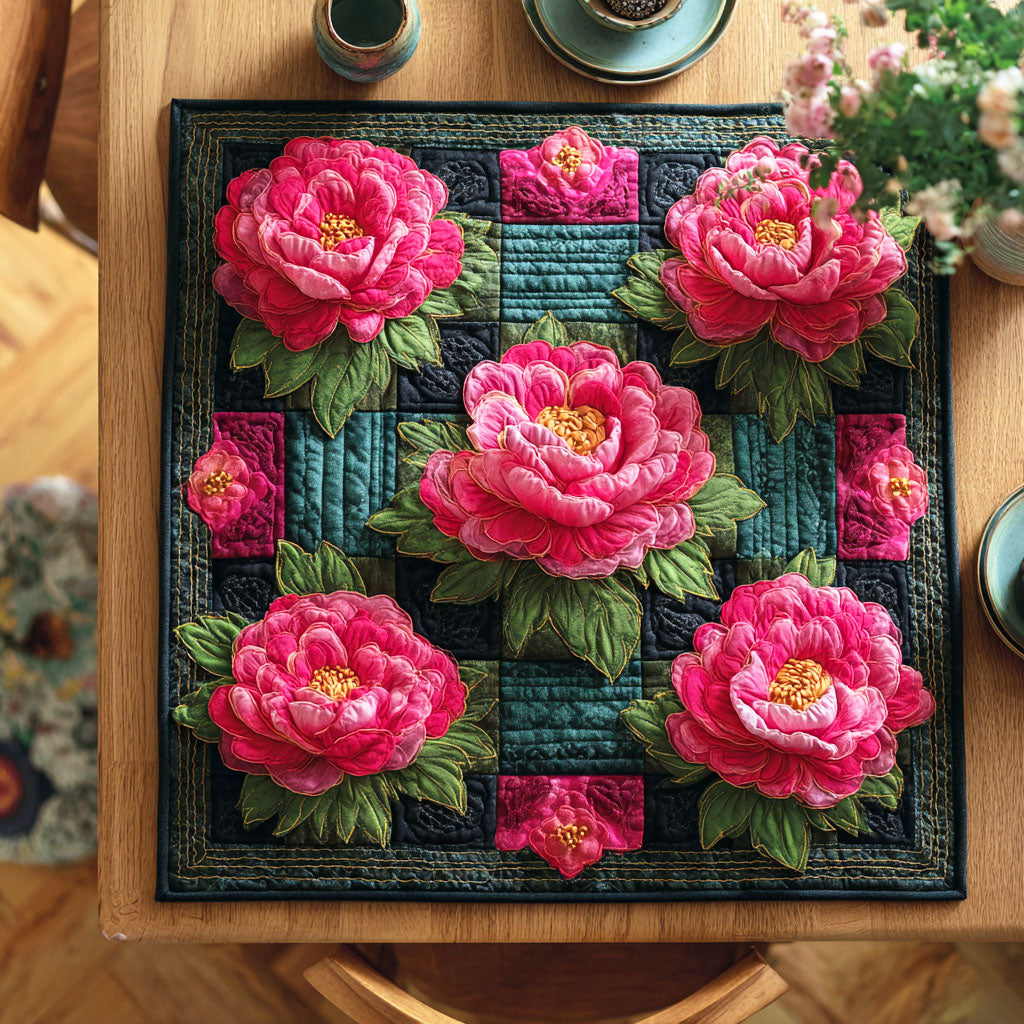 Blush Rose Bloom Quilted Table Topper NCU0NTD453