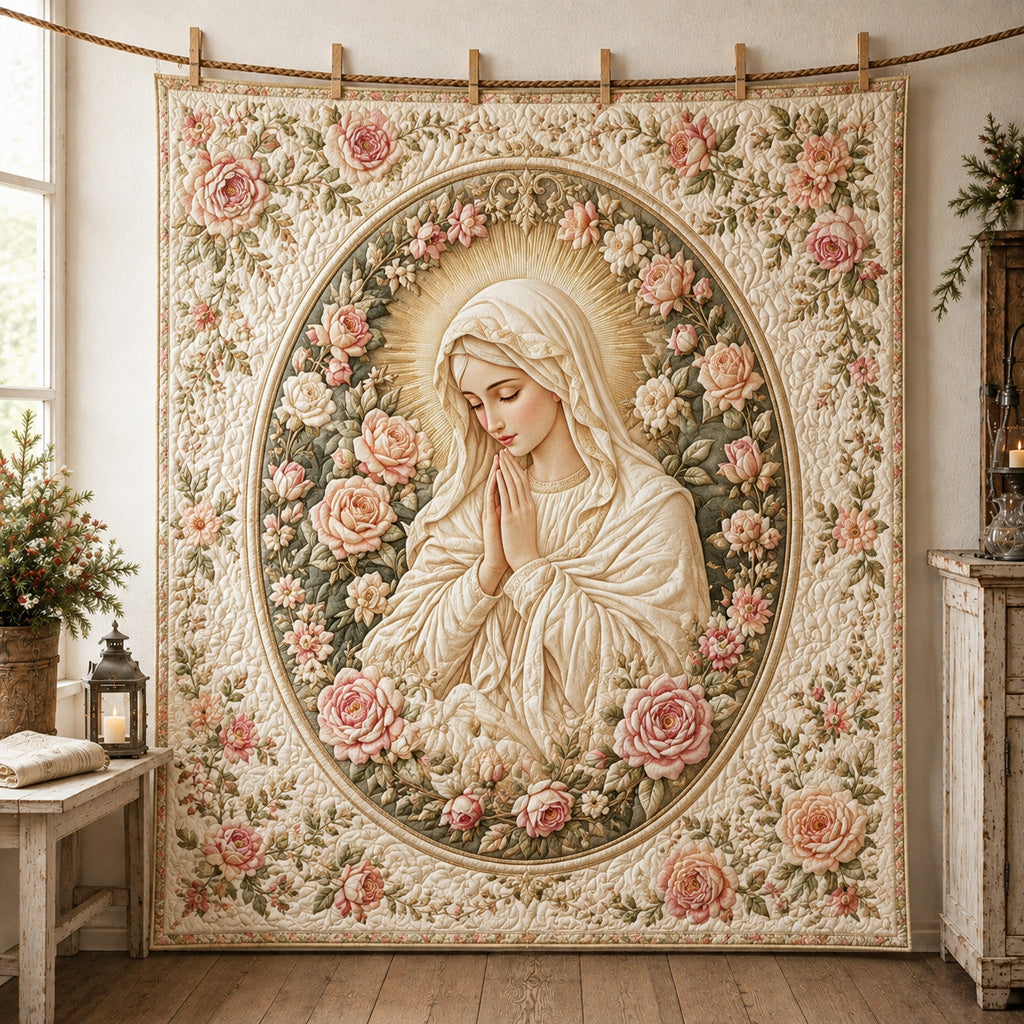 Blush Rose Devotion Quilted Blanket NCU0HNH1233