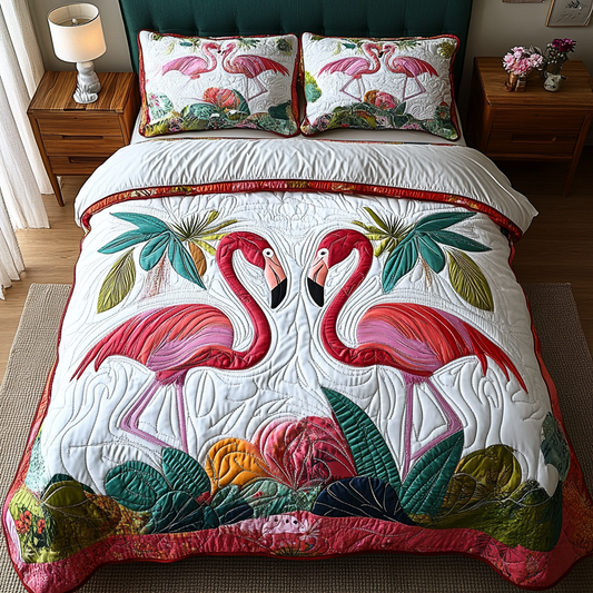 Blush Wings 3-Piece Quilted Bedding Set NCU0DDK184