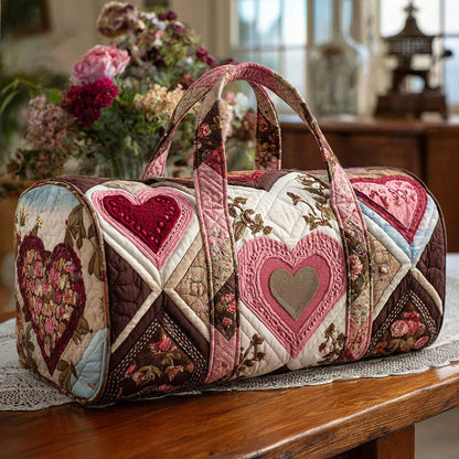 Blush and Cocoa Harmony Quilted Duffle Bag NCU0PTT2877