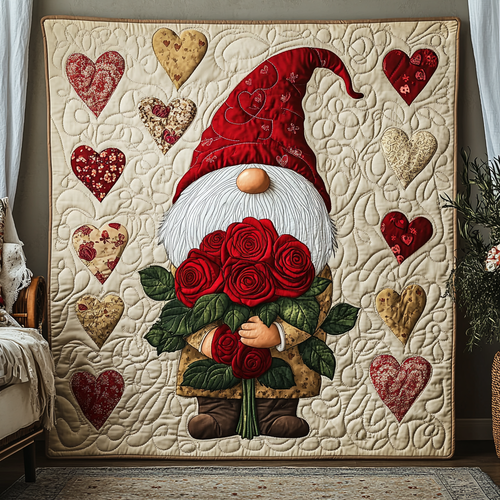 Blushing Gnome Romance Quilted Blanket NCU0TL2325