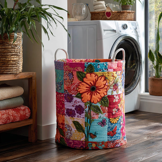 Bohemian Charm Quilted Laundry Basket NCU0DV611