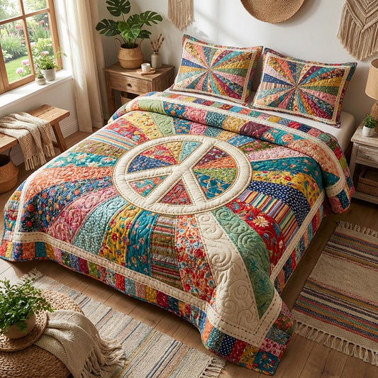 Boho Bloom 3-Piece Quilted Bedding Set NCU0DV2052