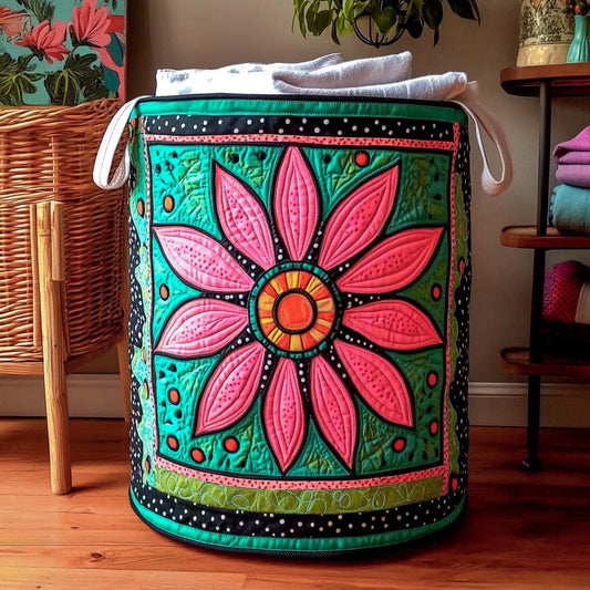 Boho Blossom Quilted Laundry Basket NCU0NXD190