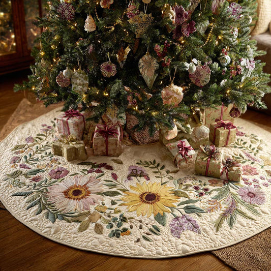 Boho Bouquet Christmas Quilted Tree Skirt NCU0NNT2409