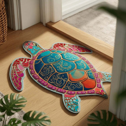 Boho Mosaic Turtle Custom Shape Doormat NCU0DQQ0753