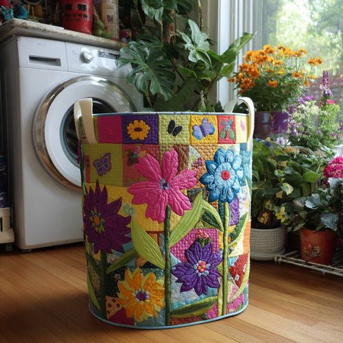 Happy Bohemian Patchwork v2 Quilted Laundry Basket NCU0DV616