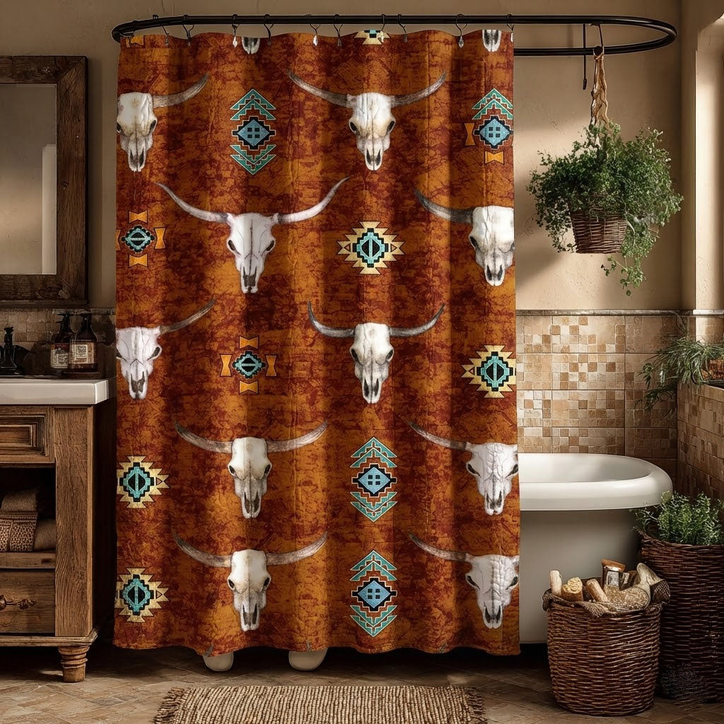 Boho Skull Shower Curtain NCU0DDK2360